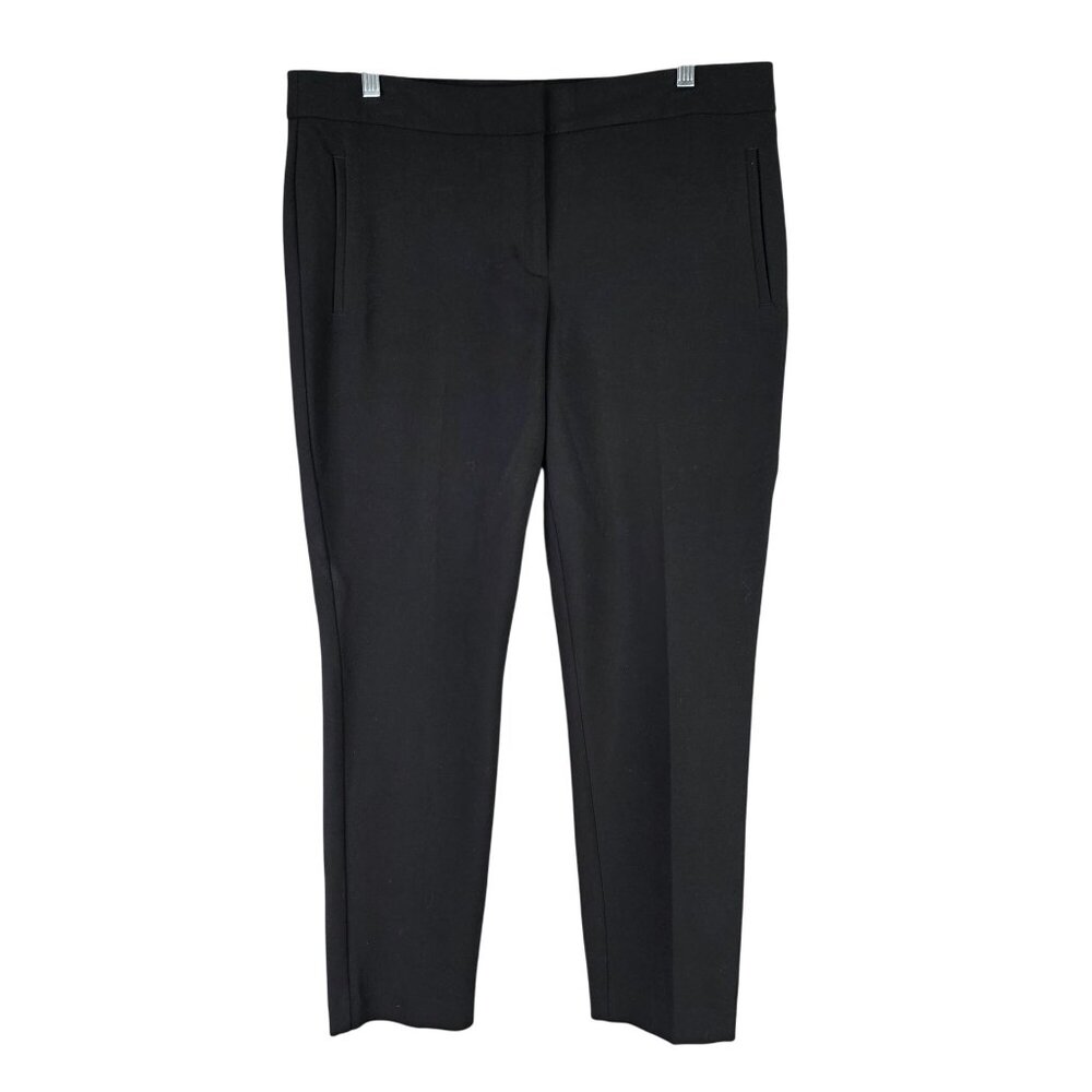 Womens Express Black Ankle Dress Pants Polyester Blend Stretch Career Size 12R